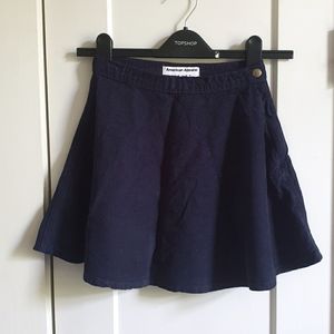 American Apparel Navy Dark Blue corduroy skirt size xs